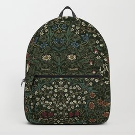 William Morris Vintage Blackthorn Green 1892 Backpack | Pattern, Painting, Dark, Farmhouse, Botanical, Vintage, Leaves, Decorative, Arts Crafts, Williammorris 