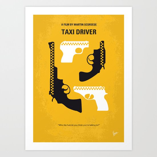 No087 My Taxi Driver minimal movie poster Art Print