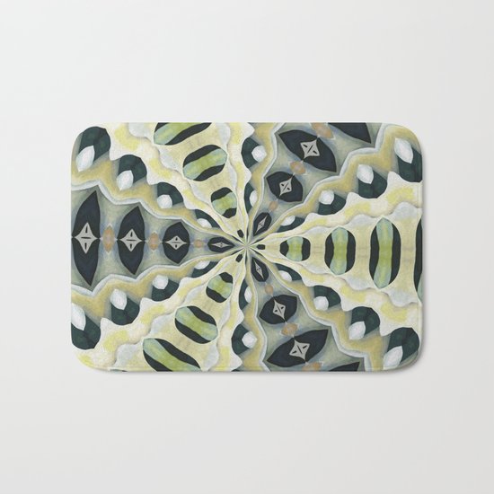 Earth Tones Symmetrical Kaleidoscope Bath Mat