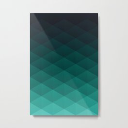 Graphic 869 // Grid Teal Fade Metal Print | Grid, Abstract, Graphicdesign, Gradient, Isometric, Fade, Spires, Teal, Digital, Triangle 