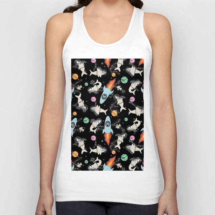 Sharks in space black skies Tank Top