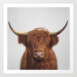 Highland Cow - Colorful Art Print