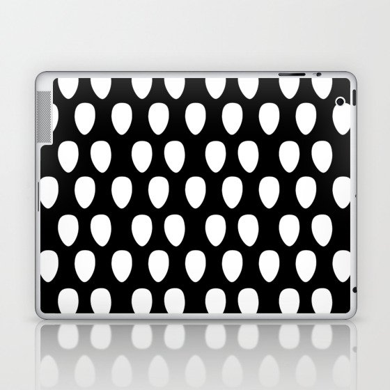 Black and White Strawberry Seeds Pattern Design Laptop & iPad Skin