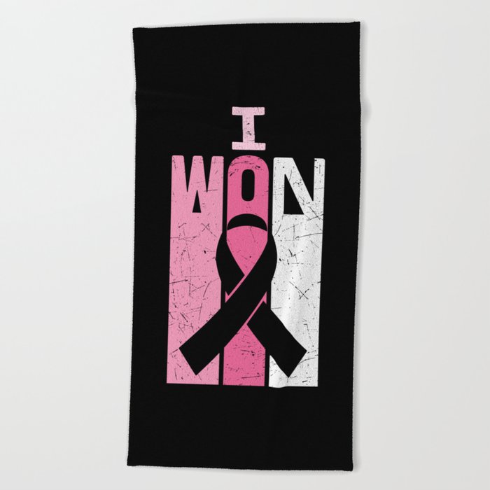 I Won Breast Cancer Awareness Beach Towel