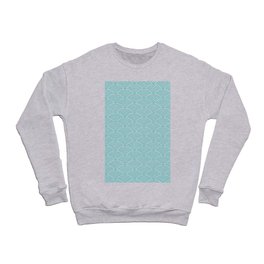Japanese Waves (White & Teal Pattern) Crewneck Sweatshirt