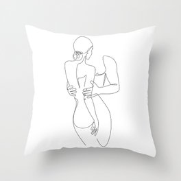 Couple Love Lines Throw Pillow