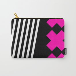 Bold Minimalism 2 (white black and pink) Carry-All Pouch