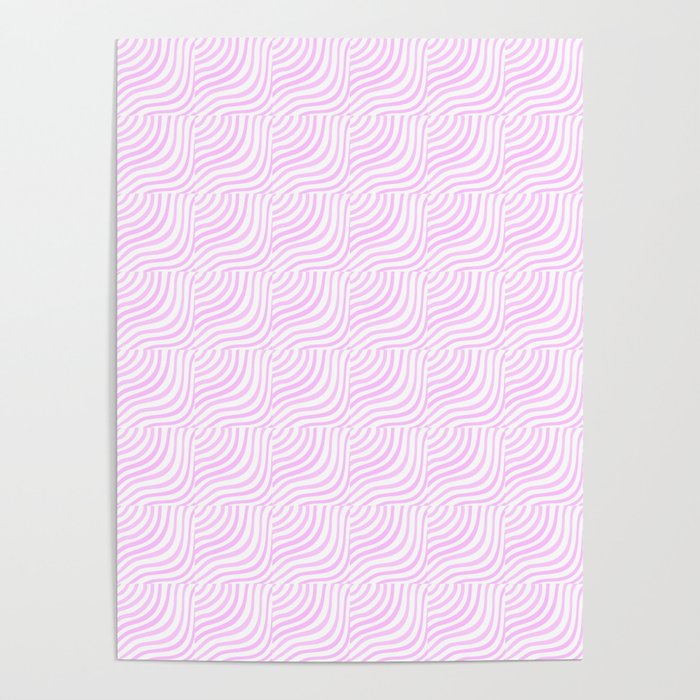 Pastel Pink Stripes Shells Poster