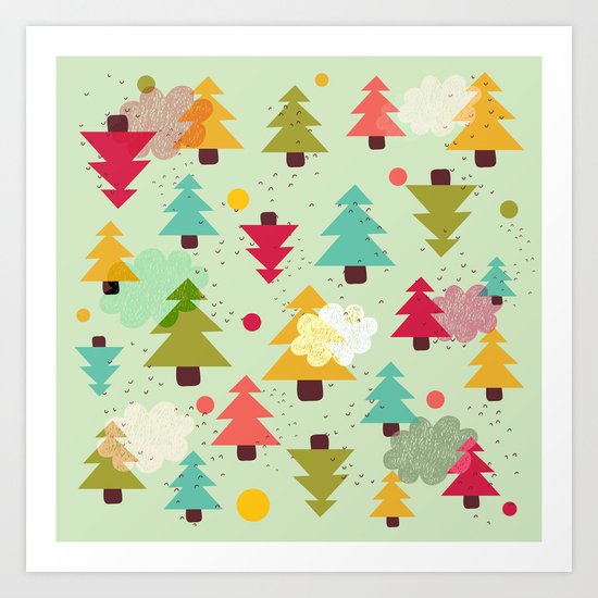 TREES UPSIDE DOWN Art Print
