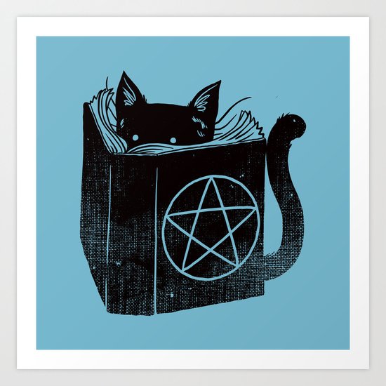 WITCHCRAFT CAT (Blue) Art Print