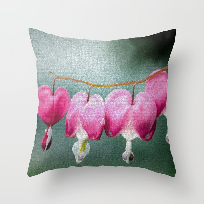 Be Still My Bleeding Heart Stained Glass Illustration Throw Pillow