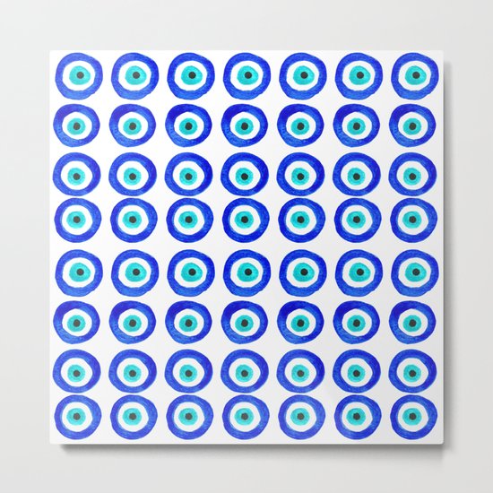 Evil Eye Talisman - on white Metal Print