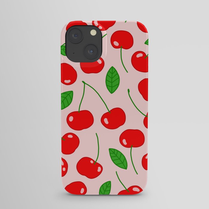 Illustrated Cherry Pattern iPhone Case