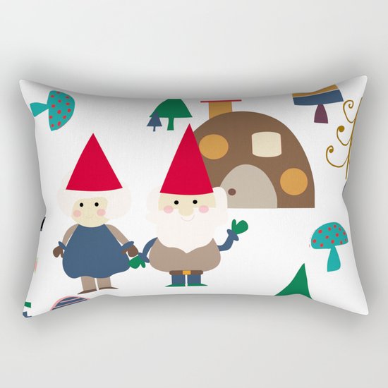 Gnome white Rectangular Pillow