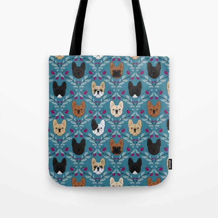Pardon My Frenchie (Teal) Tote Bag