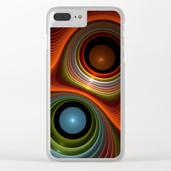 round and colorful Clear iPhone Case