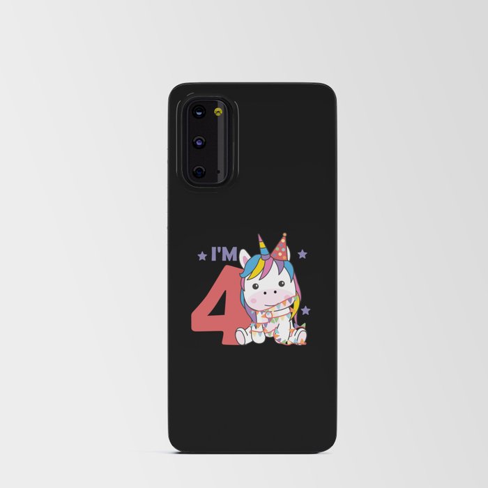 Unicorn For The Fourth Birthday For Children 4 Android Card Case