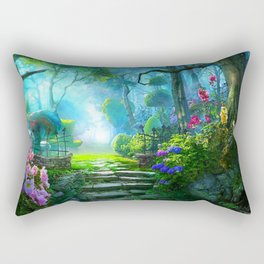 Fascinating Gorgeous Idyllic Dreamy Magic Garden UHD Rectangular Pillow