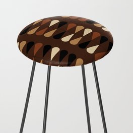 Brown mid century atomic 1950s leaf pattern Counter Stool