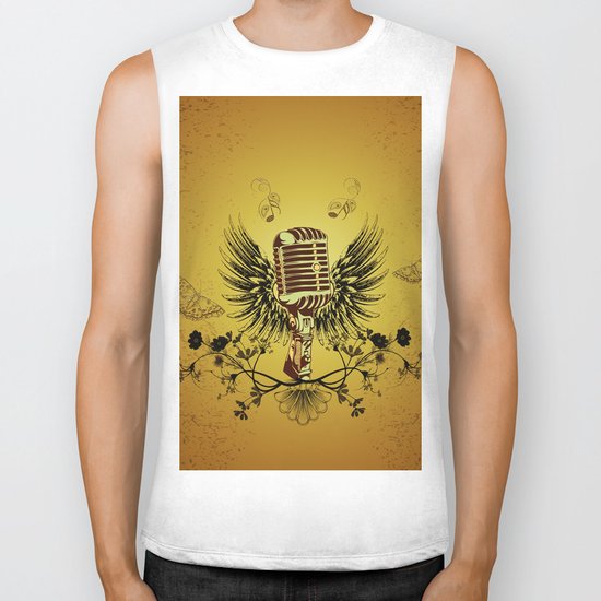 Music, microhpone Biker Tank