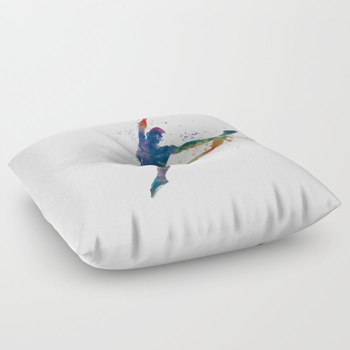 Contemporary male dance in watercolor 01 Floor Pillow