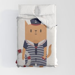 The Sailor Cat Duvet Cover