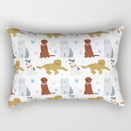 Dogs and paw-prints pattern Rectangular Pillow