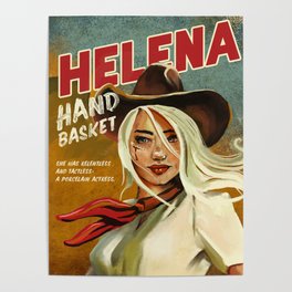 "Helena Handbasket" Vintage Western Blonde Pinup Cowgirl Poster