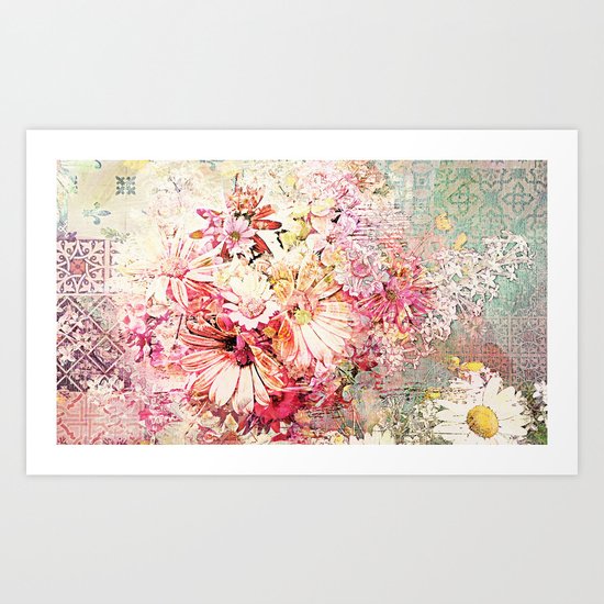 Shabby Chic Daisies Art Print