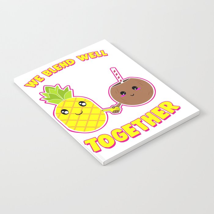 wallpapers Cute Coconut Puns we blend well together funny pineapple coconut pun notebook by theperfectpresents