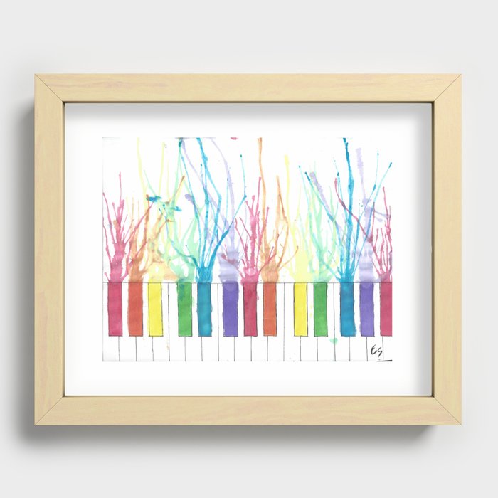 Rainbow Piano Recessed Framed Print