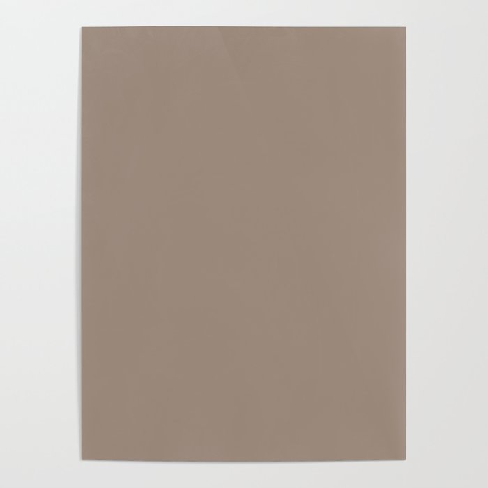 Dark Brown Pink Solid Color Pairs Pantone Stucco 16-1412 TCX Shades of Brown Hues Poster