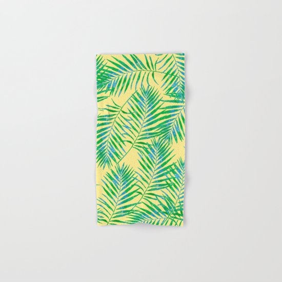Fern Leaves Yellow Hand & Bath Towel