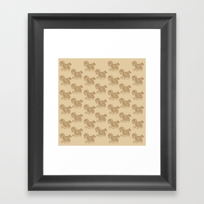 squirrel pattern Framed Art Print