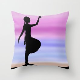 Sunset Indian dancer Throw Pillow