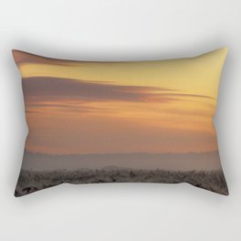 Foggy Wheat Field Sunrise Rectangular Pillow