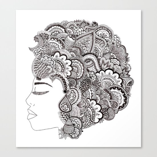 her hair Canvas Print