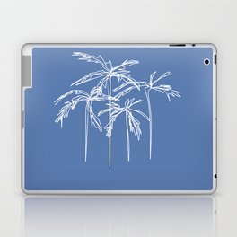 PalmTree - Blue White Minimalistic Line Art Design Pattern Laptop Skin