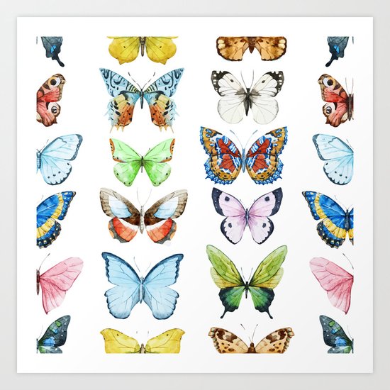 Butterfly Pattern 05 Art Print