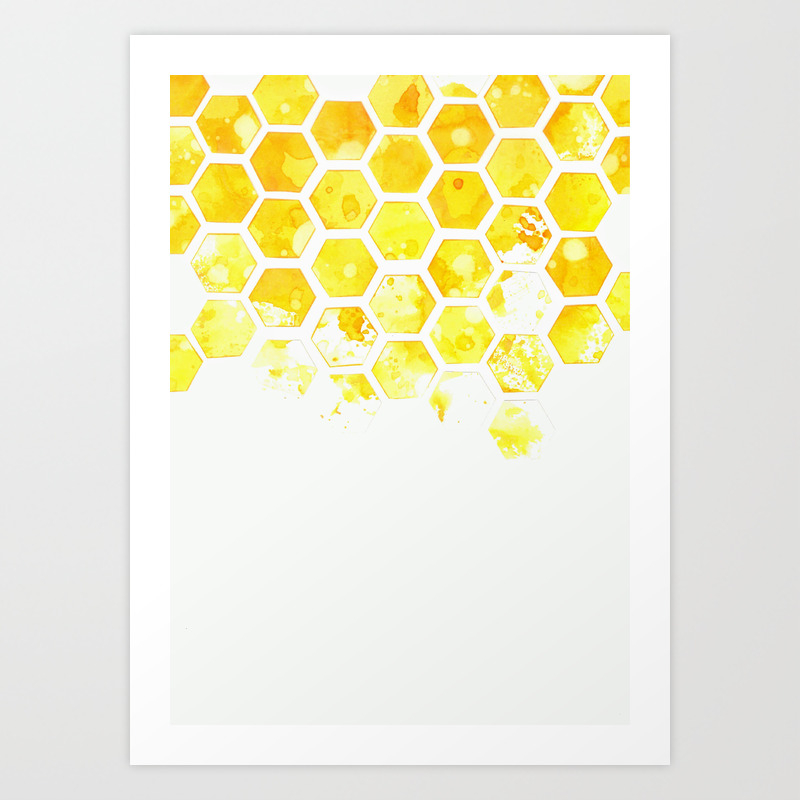 Fading honeycomb geometric pattern Art Print