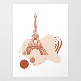 Paris Eiffel Tower Design 01, Abstract Landmarks Art Print