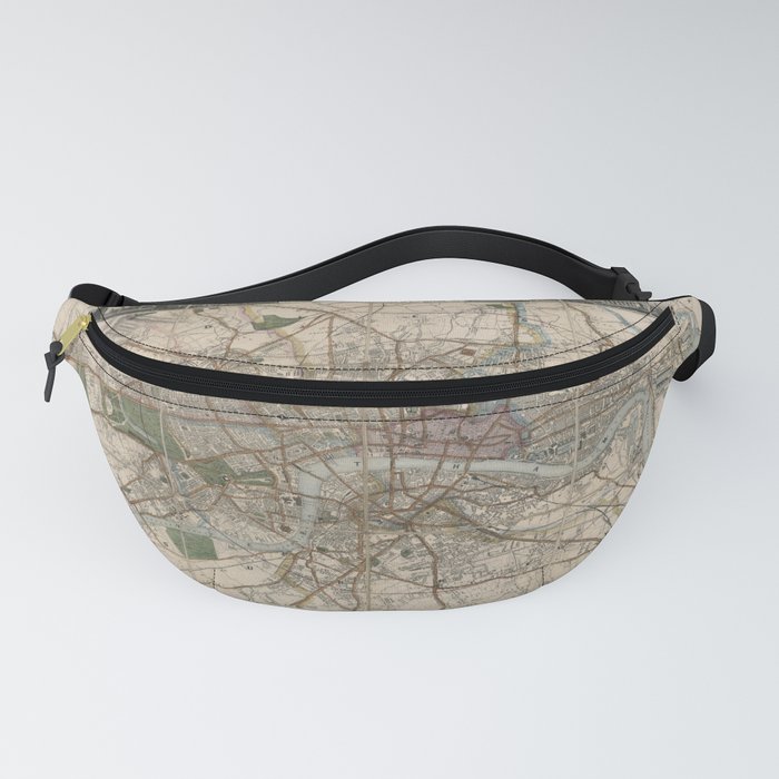 Illustrated Plan of London and Vicinity - Old Vintage Map Fanny Pack