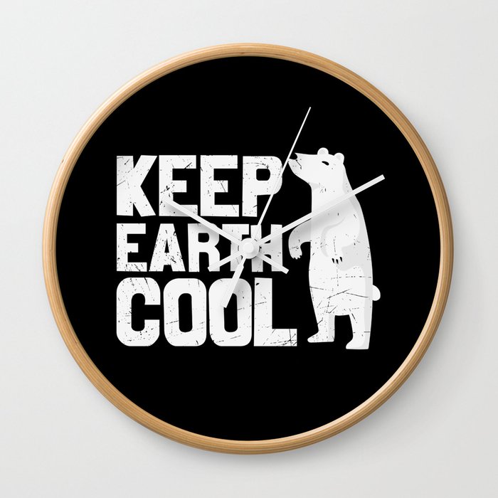 Keep Earth Cool Polar Bear Wall Clock