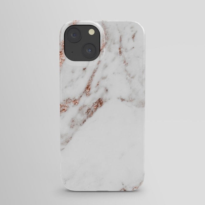 Rose gold foil marble iPhone Case