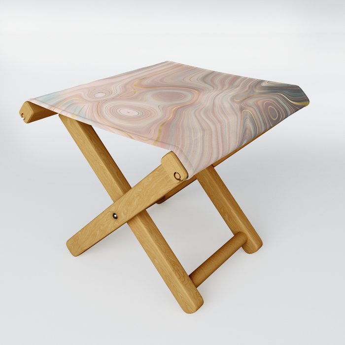 Gold Abstract Agate 19 Folding Stool