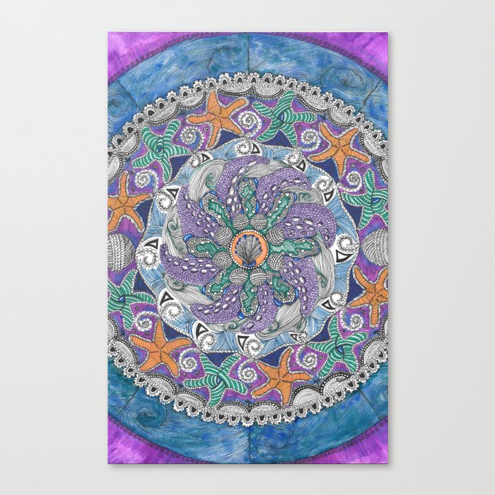 Starfish Mandala Canvas Print
