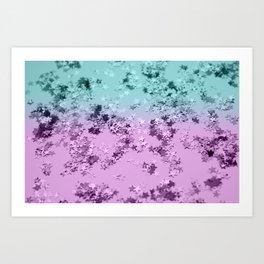 Mermaid Lady Glitter Stars #3 (Faux Glitter) #decor #art #society6 Art Print