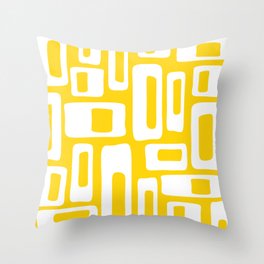 Retro Mid Century Modern Abstract Pattern 335 Yellow Throw Pillow