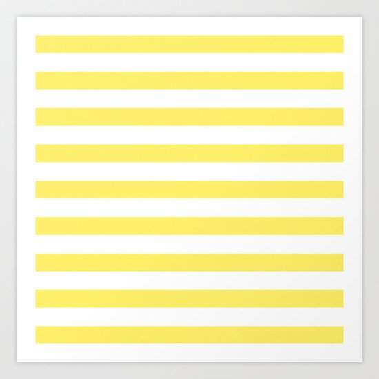 Lemon Yellow Stripes Art Print