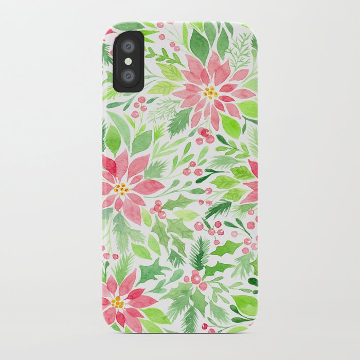 Christmas watercolor  iPhone Case